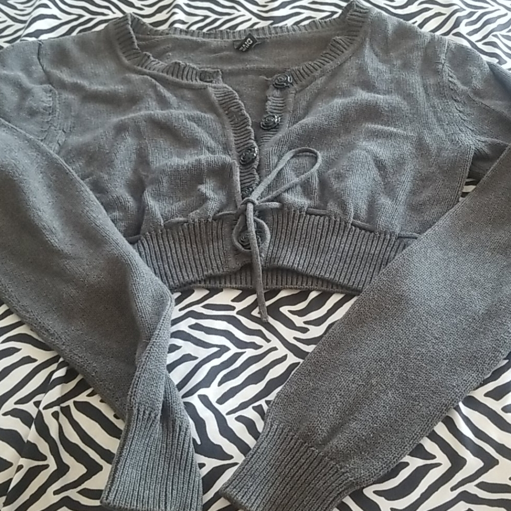 DIVIDED BY H&M SMOKE GREY CROP KNIT SWEATER/LOVED